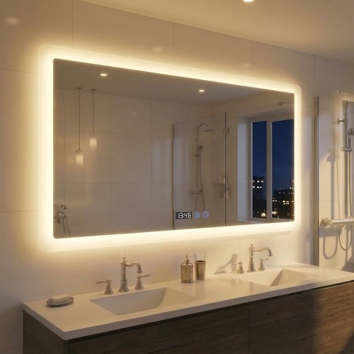 100x60cm badspiegel mit led - mit,